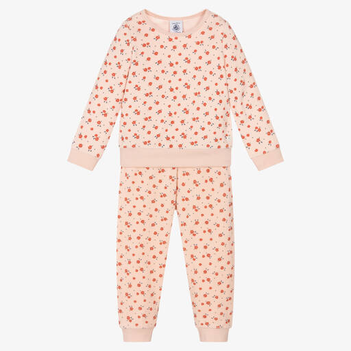 Petit Bateau-Girls Pink Floral Pyjamas | Childrensalon Outlet