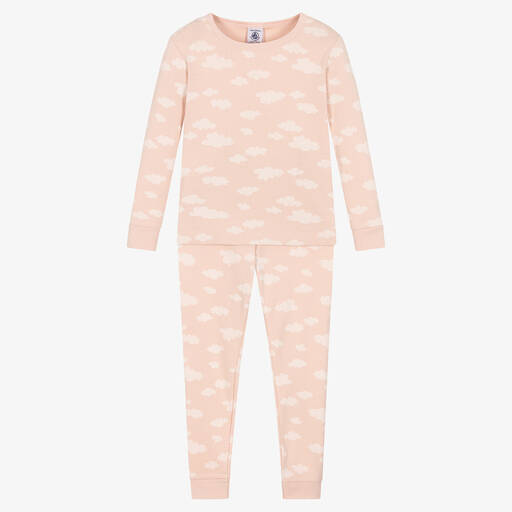 Petit Bateau-Girls Pink Organic Cotton Cloud Pyjamas | Childrensalon Outlet