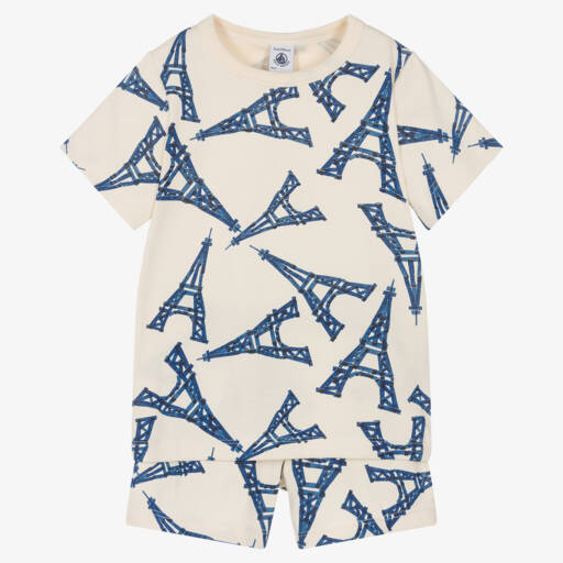 Petit Bateau-Ivory Cotton Eiffel Tower Pyjamas | Childrensalon Outlet