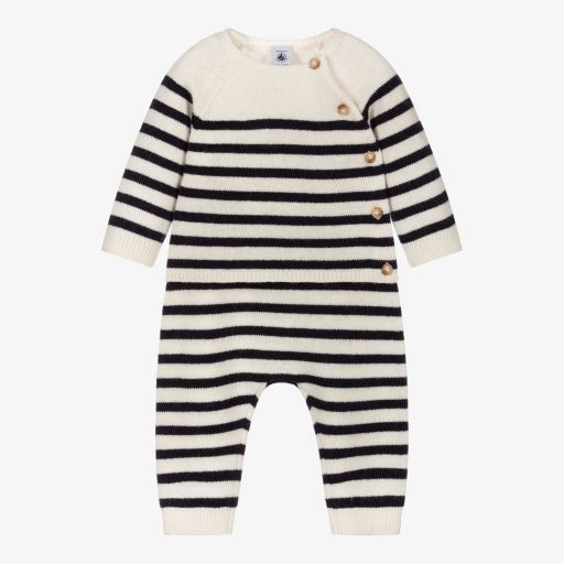 Petit Bateau-Кремовый шерстяной комплект с брюками для малышей | Childrensalon Outlet