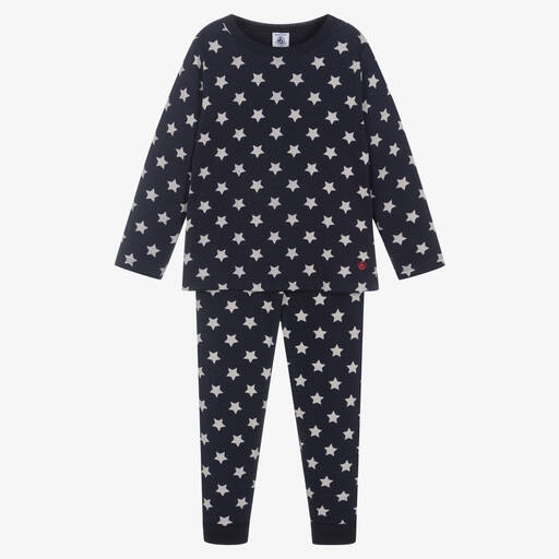 Petit Bateau-Синяя пижама из органического хлопка со звездочками | Childrensalon Outlet