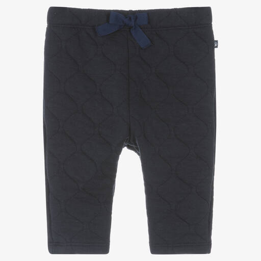 Petit Bateau-Navy Blue Quilted Jersey Trousers | Childrensalon Outlet