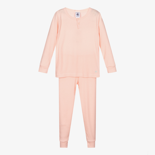 Petit Bateau-Розовая пижама в рубчик | Childrensalon Outlet