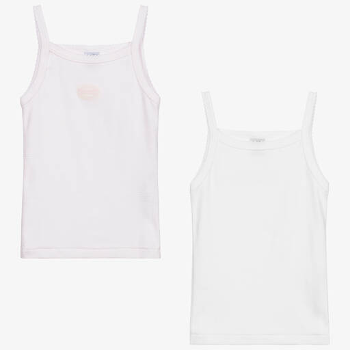 Petit Bateau-Unterhemden in Rosa und Weiß (2er-Pack) | Childrensalon Outlet