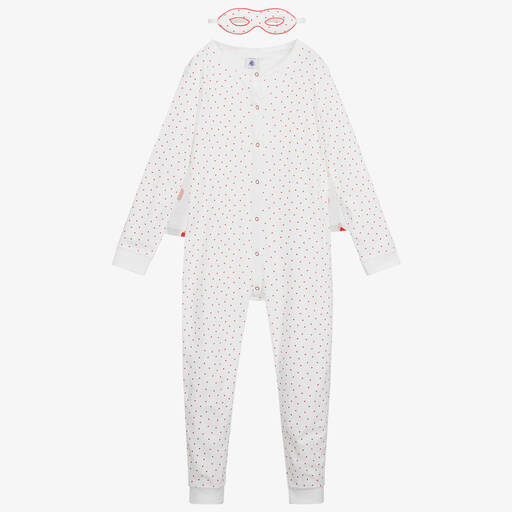 Petit Bateau-Pyjama 1 pièce blanc en coton bio | Childrensalon Outlet