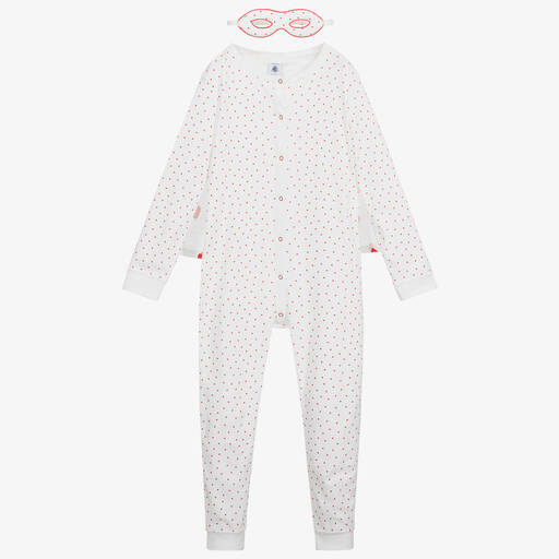 Petit Bateau-Белый комбинезон из органического хлопка | Childrensalon Outlet