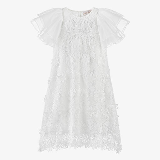 Petite Amalie-Girls Elegant White Lace Dress | Childrensalon Outlet
