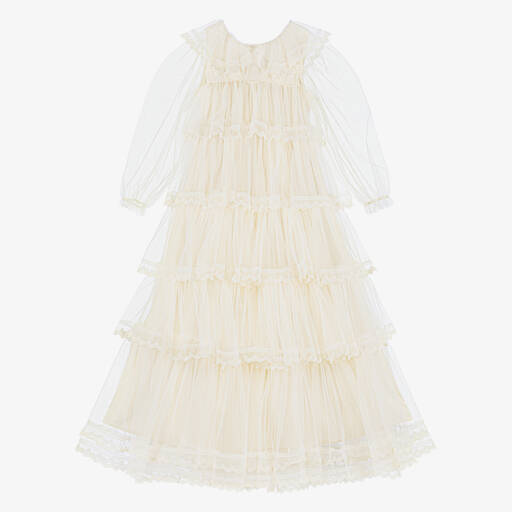 Petite Amalie-Girls Ivory Tulle Gown | Childrensalon Outlet