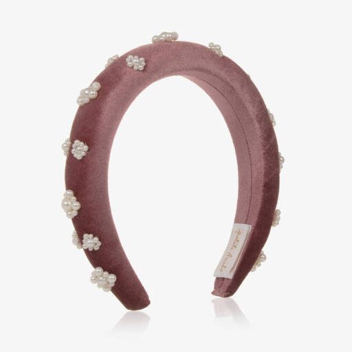 Petite Amalie-Girls Mauve Velvet Headband | Childrensalon Outlet
