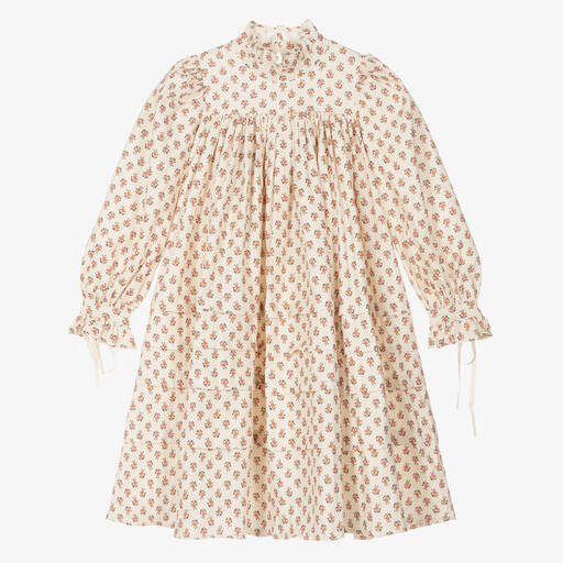 Petite Amalie-Teen Girls Ivory Floral Print Dress | Childrensalon Outlet