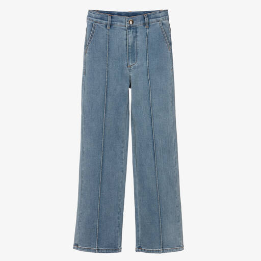 Petite Amalie-Teen Girls Light Blue Denim Pintuck Jeans | Childrensalon Outlet