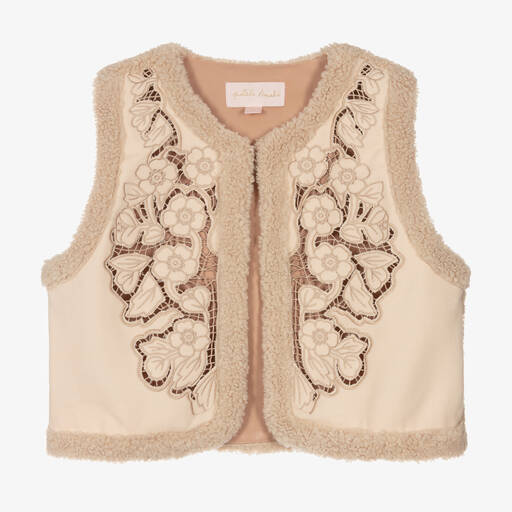 Petite Amalie-Teen Girls Pink Embroidered Gilet | Childrensalon Outlet