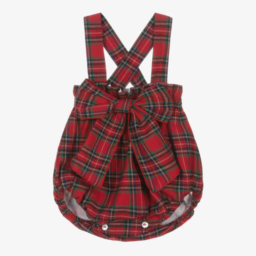 Phi Clothing-Baby Girls Red Tartan Cotton Shortie | Childrensalon Outlet