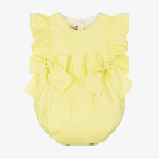Phi Clothing-Baby Girls Yellow Cotton Shortie | Childrensalon Outlet