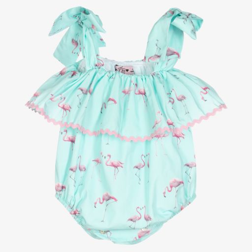 Phi Clothing-Голубой хлопковый песочник для малышей | Childrensalon Outlet