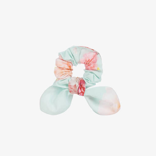 Phi Clothing- Blue Floral Print Cotton Scrunchie | Childrensalon Outlet