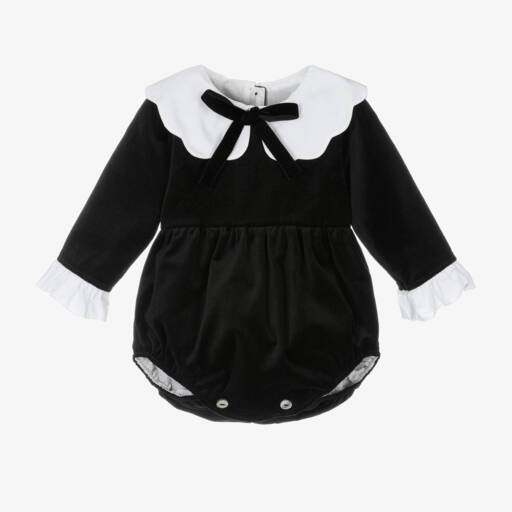 Phi Clothing-Girls Black Velvet Babysuit | Childrensalon Outlet