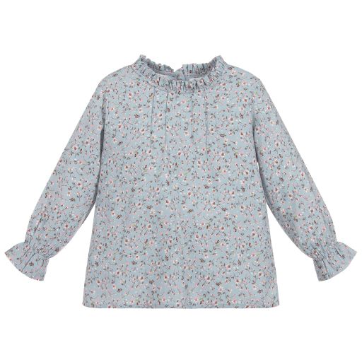 Phi Clothing-بلوز قطن لون أزرق للبنات | Childrensalon Outlet