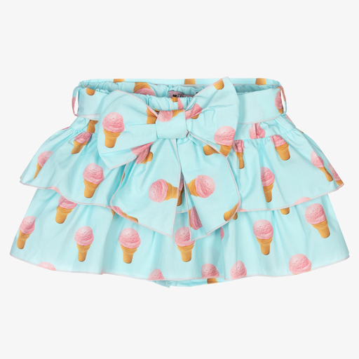 Phi Clothing-Girls Blue Cotton Skort | Childrensalon Outlet