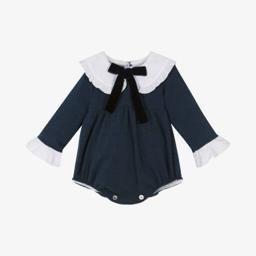 Phi Clothing-Girls Blue Knit Babysuit | Childrensalon Outlet