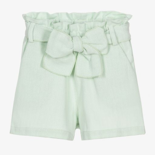 Phi Clothing-Grüne Baumwollshorts für Mädchen | Childrensalon Outlet