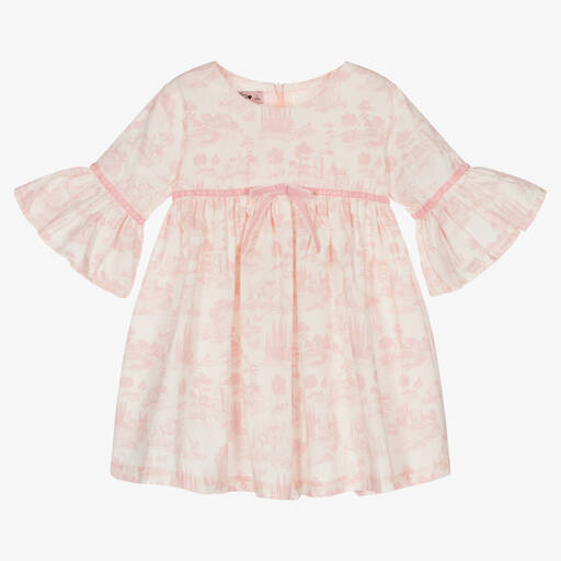 Phi Clothing-Girls Ivory & Pink Dress | Childrensalon Outlet