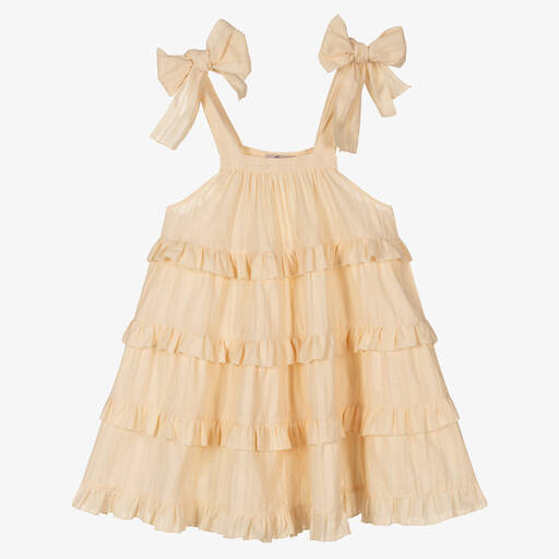 Phi Clothing-Кремовое платье с рюшами | Childrensalon Outlet