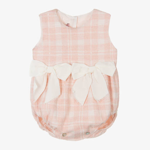 Phi Clothing-Girls Pink Bouclé Tweed Check Shortie | Childrensalon Outlet