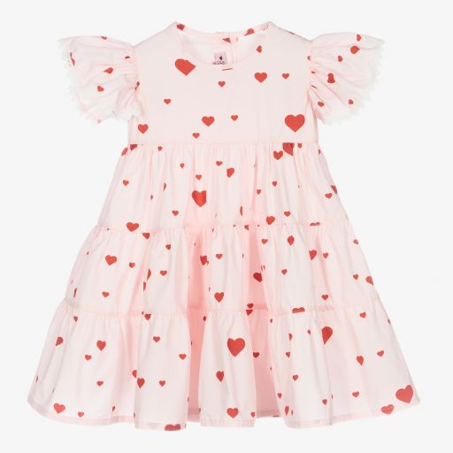 Phi Clothing-Girls Pink Cotton Heart Dress | Childrensalon Outlet
