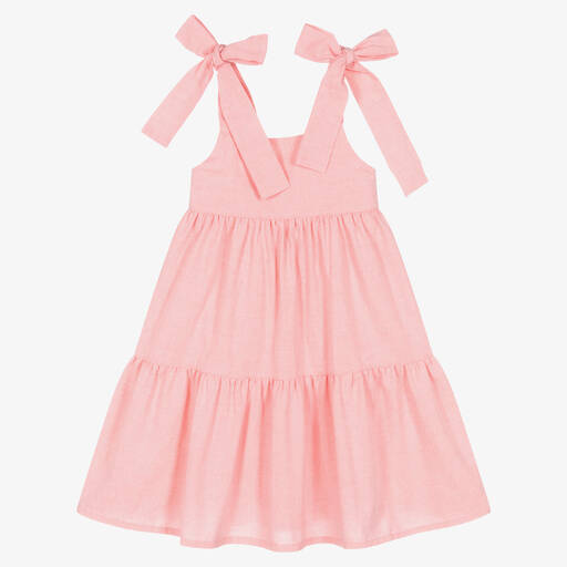 Phi Clothing-فستان قطن بطبقات لون زهري | Childrensalon Outlet