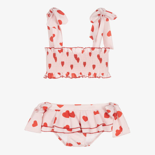 Phi Clothing-Girls Pink & Red Heart Bikini | Childrensalon Outlet