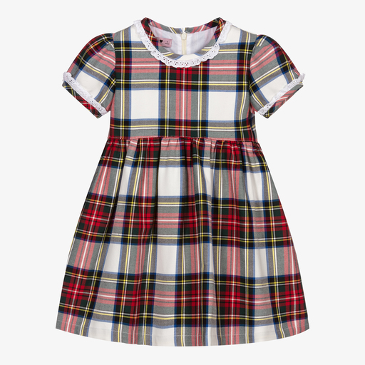 Phi Clothing-Красное платье в клетку для девочек | Childrensalon Outlet