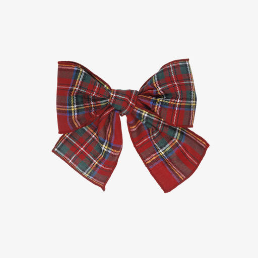 Phi Clothing-Girls Red Tartan Bow Hair Clip (15cm) | Childrensalon Outlet