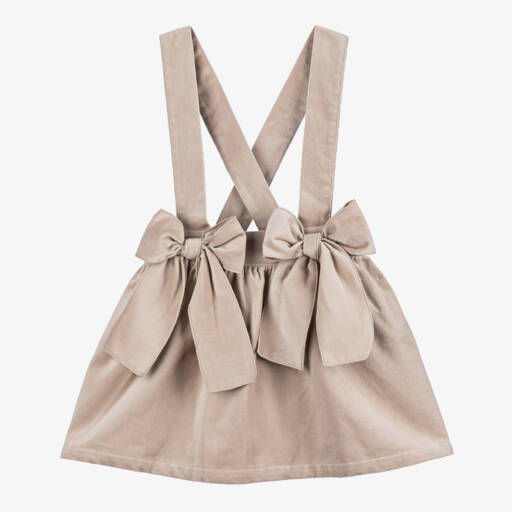 Phi Clothing-تنورة مخمل لون بيج | Childrensalon Outlet