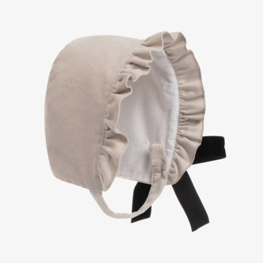 Phi Clothing-قبعة بونيه قطن لون بيج للبنات | Childrensalon Outlet
