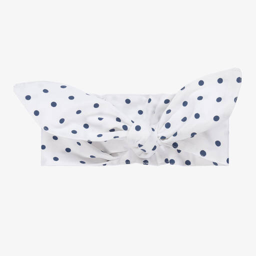Phi Clothing-Punkte-Stirnband in Weiß und Blau | Childrensalon Outlet