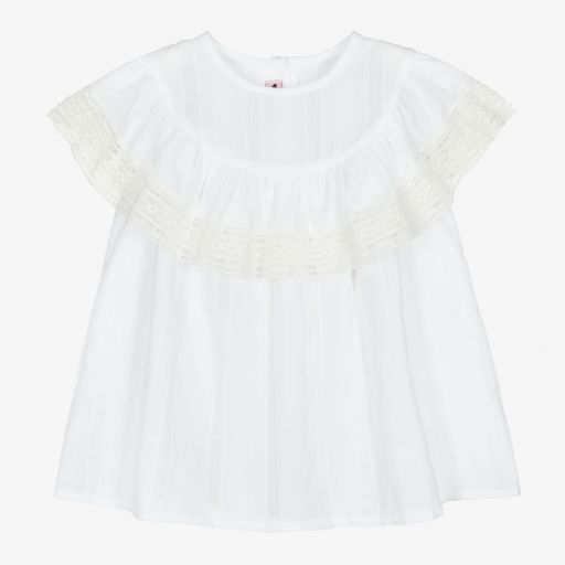 Phi Clothing-Girls White Cotton Blouse | Childrensalon Outlet