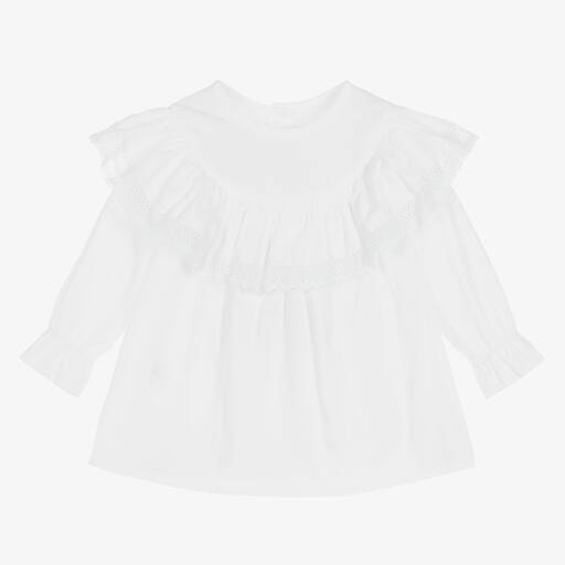 Phi Clothing-Girls White Cotton Blouse | Childrensalon Outlet