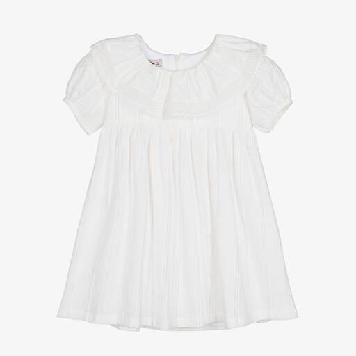 Phi Clothing-Girls White Cotton Dress | Childrensalon Outlet