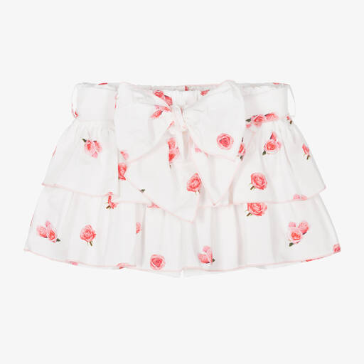 Phi Clothing-شورت سكورت قطن لون أبيض للبنات | Childrensalon Outlet