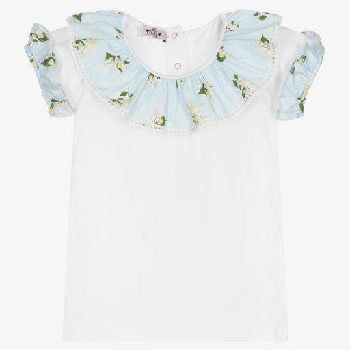 Phi Clothing-Weißes Rüschen-T-Shirt (M) | Childrensalon Outlet