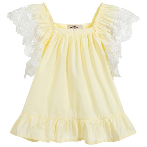 Phi Clothing-Girls Yellow Cotton Blouse | Childrensalon Outlet