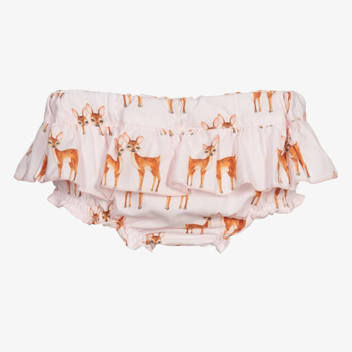 Phi Clothing-Pink Cotton Deer Bloomer Shorts | Childrensalon Outlet