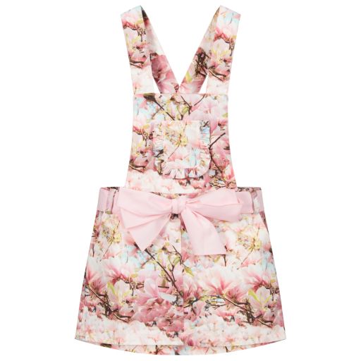 Phi Clothing-Pink Floral Pinafore Dress | Childrensalon Outlet
