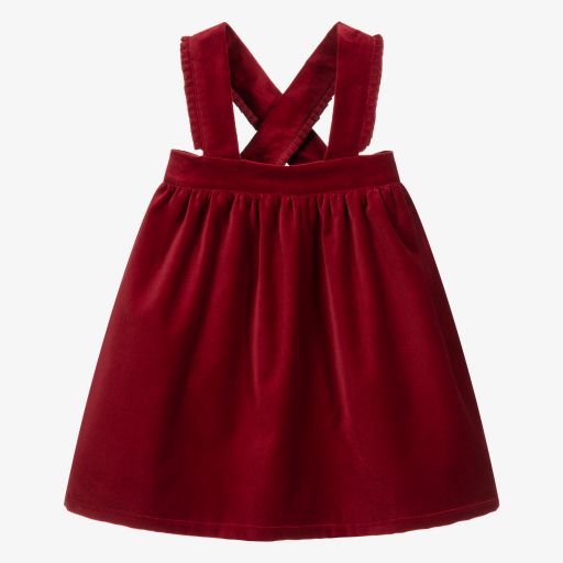 Phi Clothing-Красный бархатный сарафан | Childrensalon Outlet