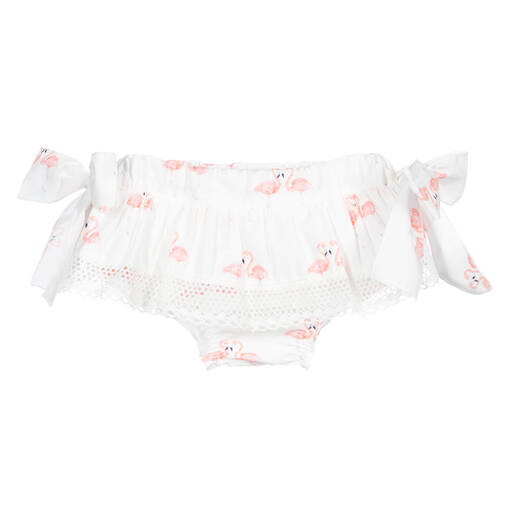 Phi Clothing-White Cotton Bloomer Shorts | Childrensalon Outlet