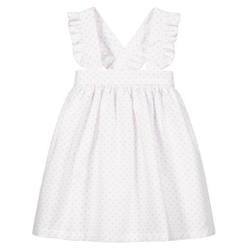 Phi Clothing-White & Pink Pinafore Dress | Childrensalon Outlet