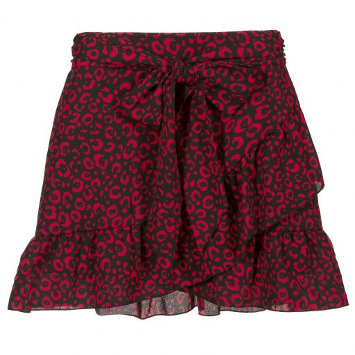 Piccola Ludo-Black & Red Leopard Skirt | Childrensalon Outlet