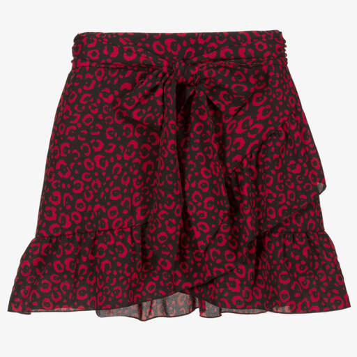 Piccola Ludo-Black & Red Leopard Skirt | Childrensalon Outlet