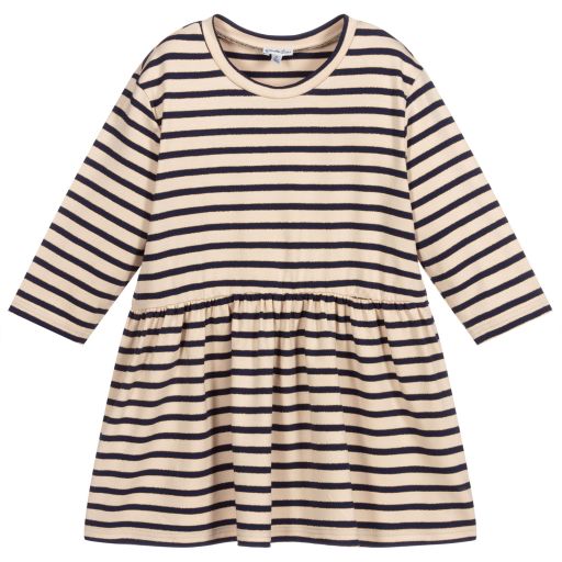 Piccola Ludo-Blue & Beige Striped Top | Childrensalon Outlet